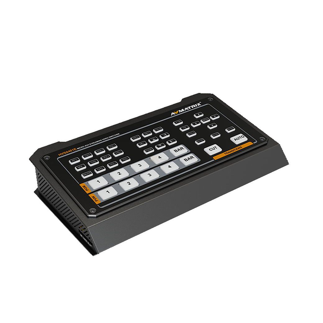AVMATRIX HVS0401E วิดีโอสวิตเชอร์ 4 อินพุต สตรีมมิ่งและเร็คคอร์เดอร์