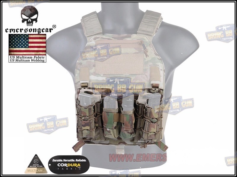 เพ้าแม็กกาซีน5.56พร้อมเพ้าแม็กกาซีนปืนสั้น ระบบ Velcro Front Panel ขนาดก้ามปู 3cm.ยี่ห้อ Emerson (Attacker Panel for 420) (Velcro Front Panel)