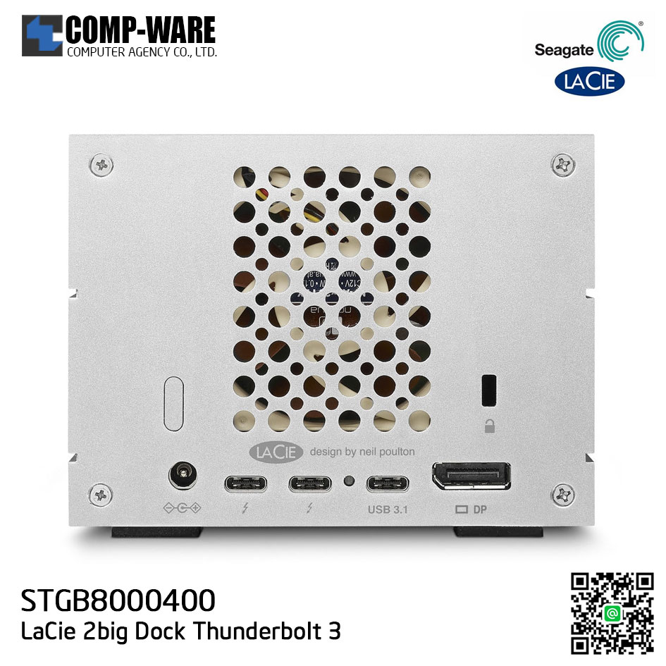Seagate LaCie 2Big Dock Thunderbolt 3 8TB 7200RPM Professional Dual-Disk Hardware RAID STGB8000400 // สั่งซื้อขั้นต่ำ MOQ = 2 unit