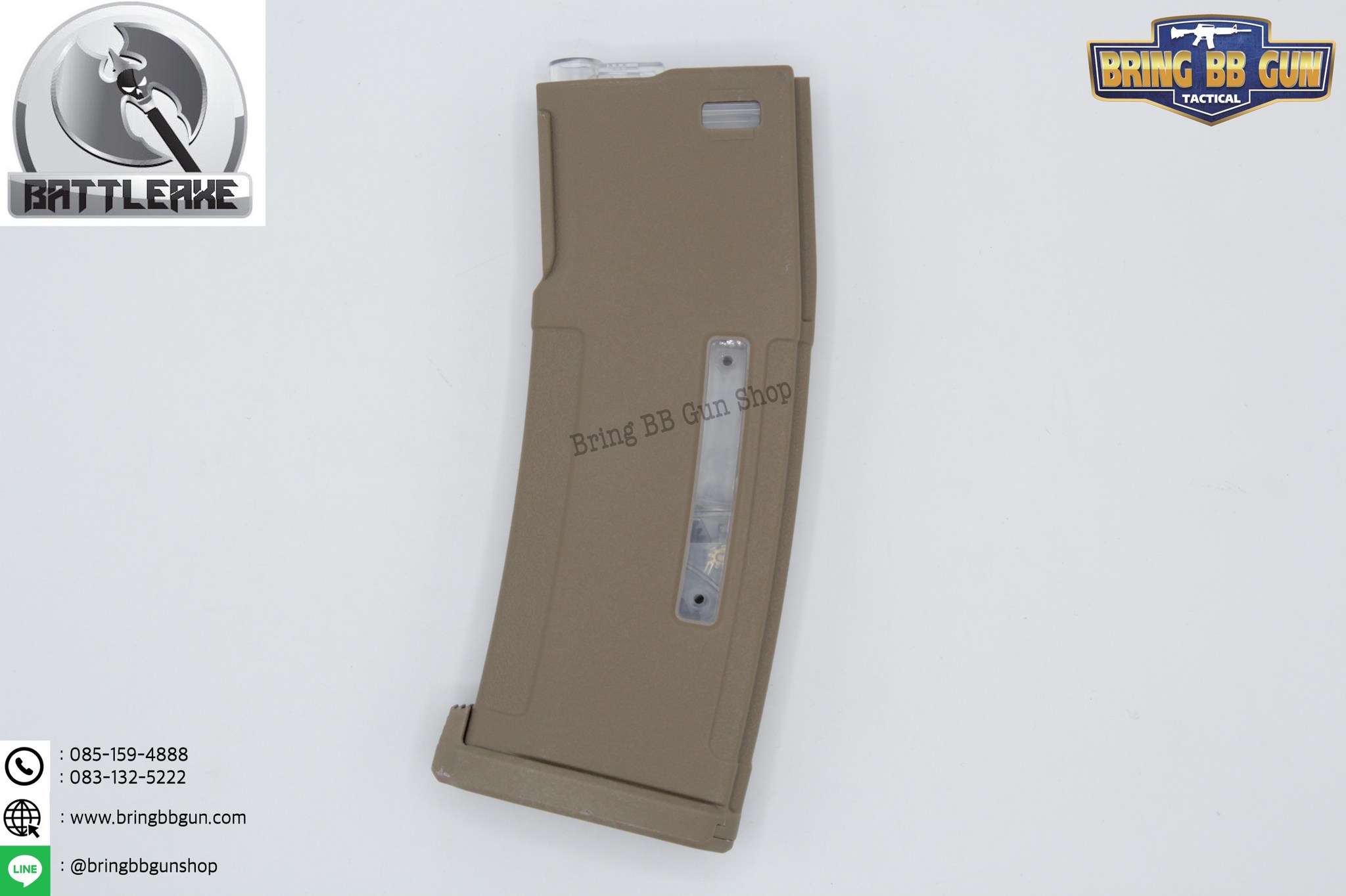 แม็กกาซีน M4 ยี่ห้อ Battle Axe แบบปั่น มี4ทรงให้เลือก ทรง P-mag(P-mag Hi-cap magazine) ทรง EPM(EPM Hi-cap magazine) ทรง 002(002 Hi-cap magazine) ทรง IMI Lancer(IMI Lancer Hi-cap magazine)