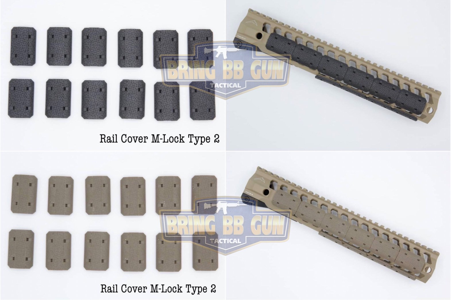 Rail Cover M-Lok Type 2 (ใน1ชุดมี12ชิ้น)(ใช้ได้กับชุดหน้าระบบราง M-Lok เท่านั้น)