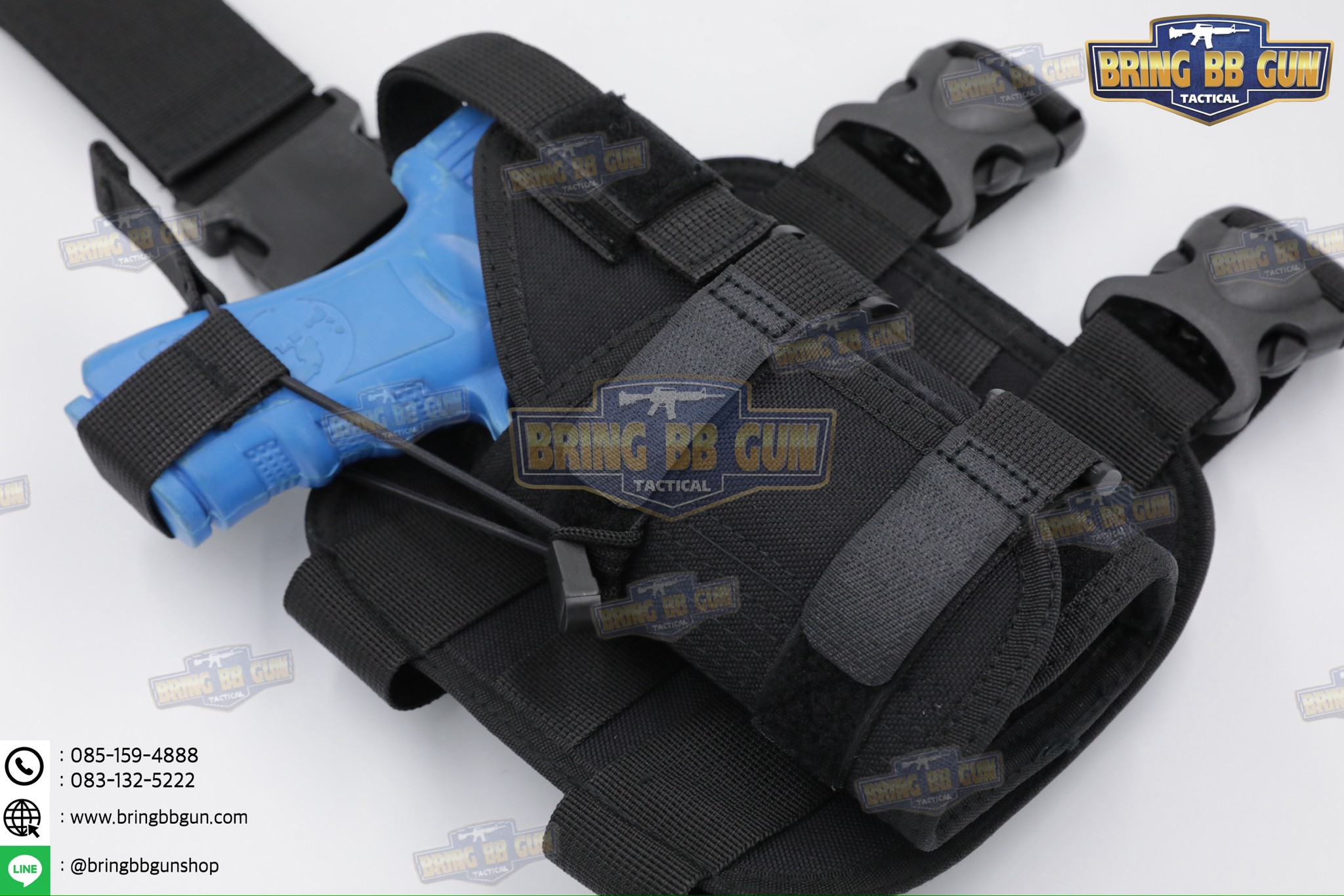 ซองปืนผ้า+เพลทรัดต้นขา ผ้า 1000D (สามารถใส่ปืนได้ทุกรุ่น) (ซองปืนรัดขา มีเพลทรองต้นขา ผ้า 1000D)