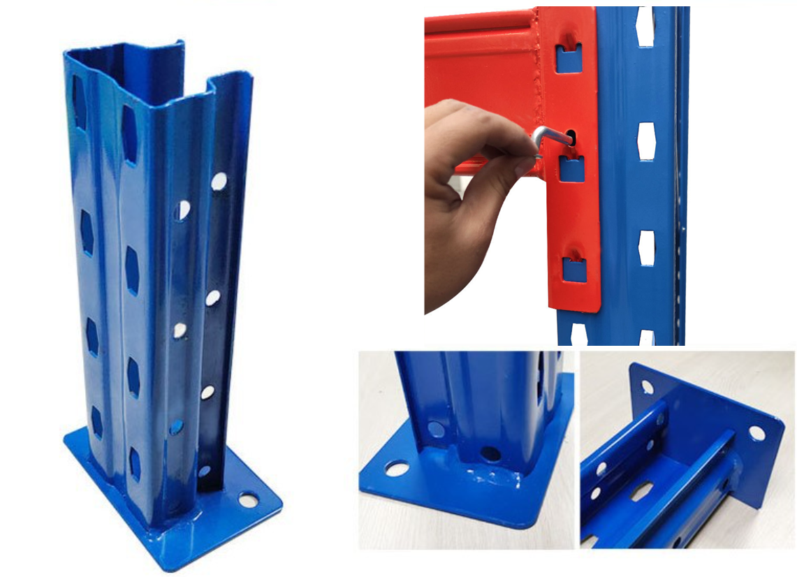 ชั้นวางพาเลท W532 x D100 x H300 cm. 2,000kg/ชั้น (สีทูโทน ส้ม/น้ำเงิน) ชั้นวาง 2 ชั้น (แบบไม่มีค้ำคาน)