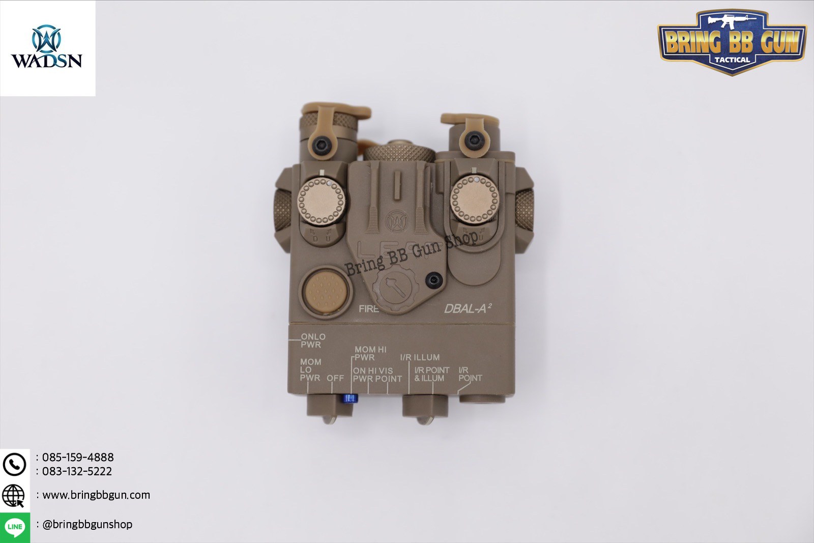 กล่องAN/PEQ-15A รุ่น DBAL-A2 (เลเซอร์ชี้เป้าอย่างเดียว) ยี่ห้อ WADSN รุ่น บอดี้พลาสติก (Dual Beam Aiming Laser - Advanced2)