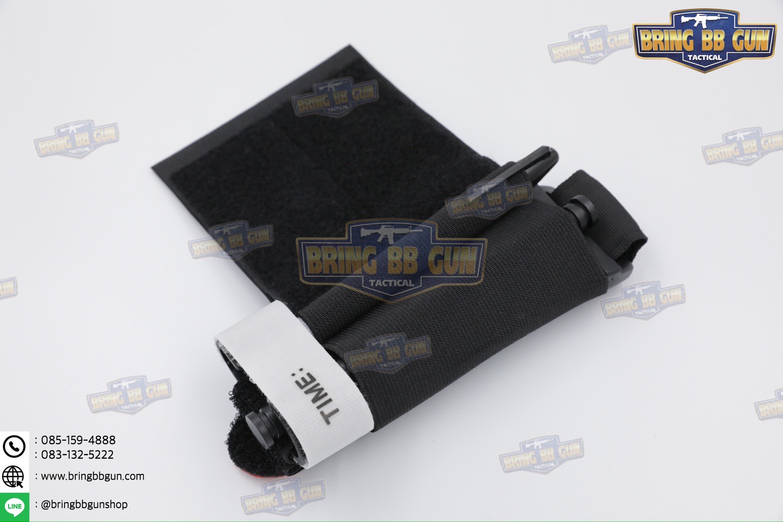 สายรัดเก็บทูนิเก้ แบบติดเข็มขัดยุทธวิธี/เสื้อเวส Version 2 ยางยืด(สำหรับเก็บทูนิเก้) แบบติดเข็มขัดยุทธวิธี/เสื้อเวส สายรัดจัดเก็บอุปกรณ์ทูนิเก้ แบบตีนตุ๊กแก (Belt Mounted Elastic Tourniquet Version 2) (Elastic TQ Holder) (Tourniquet Holder)