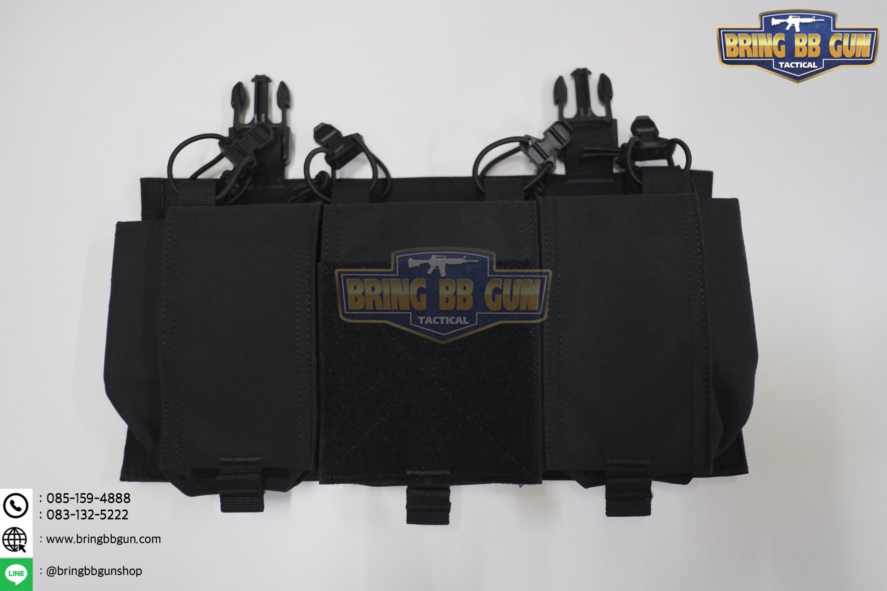 เพ้าแม็กกาซีน 5.56 แบบ4ช่อง ติดเสื้อเกราะ/เสื้อเวส (5.56 Quadruple mag plate) (Velcro Front Panel)