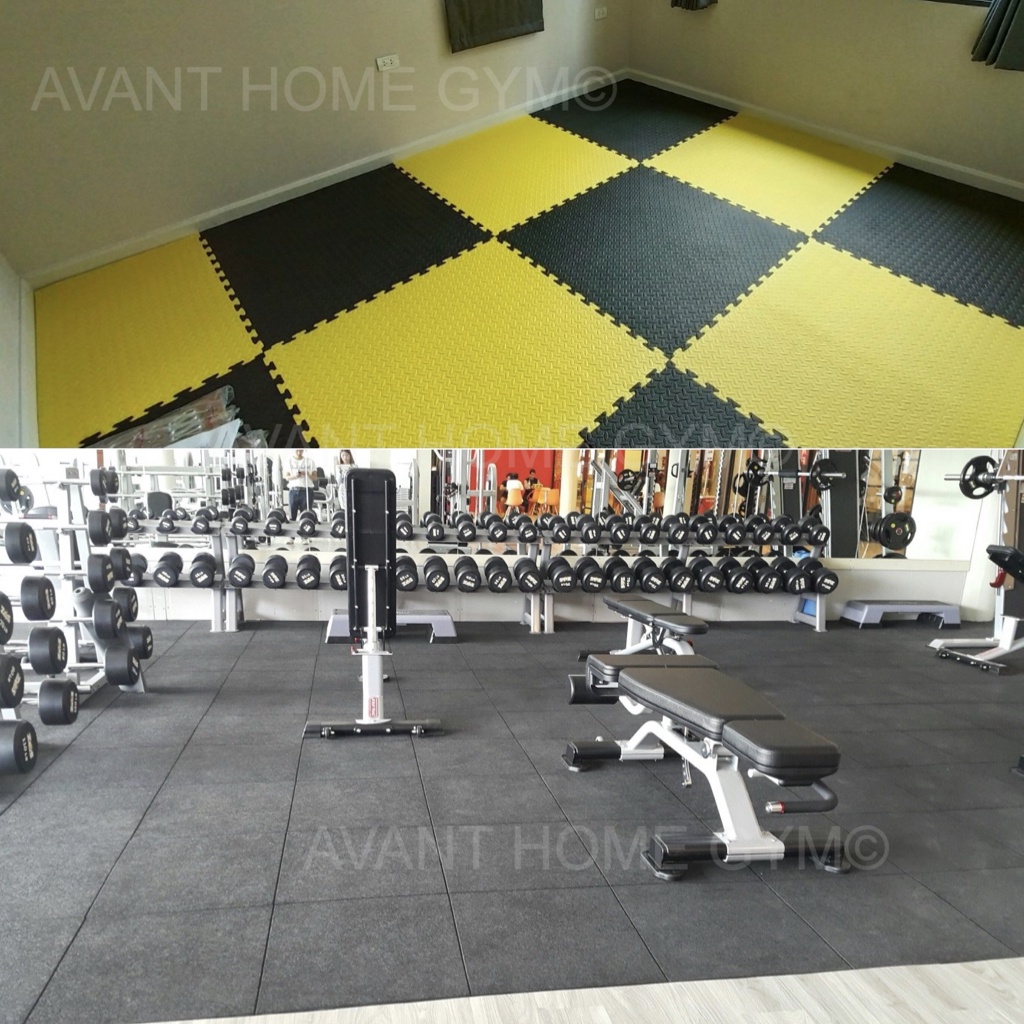 พร้อมส่ง* ส่งฟรี !! Rubber Tile แผ่นบล็อกยางกันกระแทก Home Gym Fit