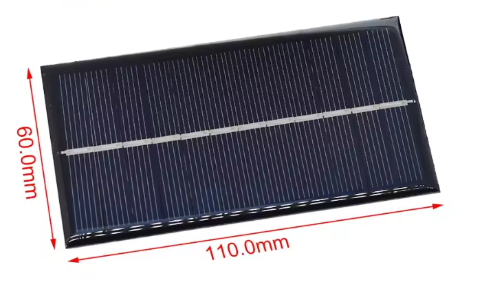 แผงพลังงานแสงอาทิตย์ 110X60 มม. 6V 160mA 0.96W มาตรฐานอีพ็อกซี่ Polycrystalline Silicon