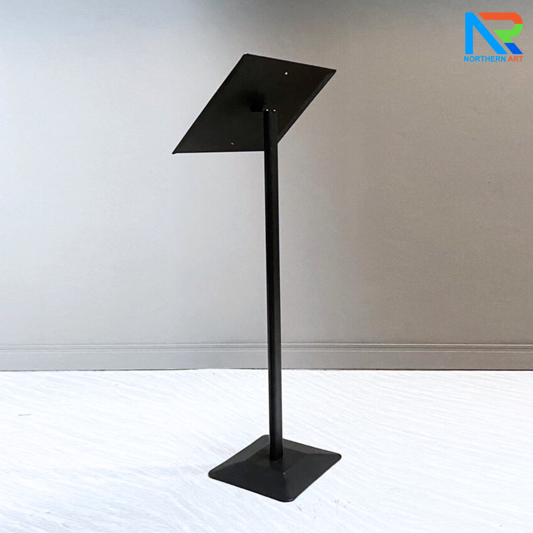 เมนูสแตนด์ สีดำ ขนาด A3 วัสดุเหล็กพ่นอบสีอุตสาหกรรม ถอดประกอบได้ พร้อมห่วงใส่เอกสาร ถอดออกได้