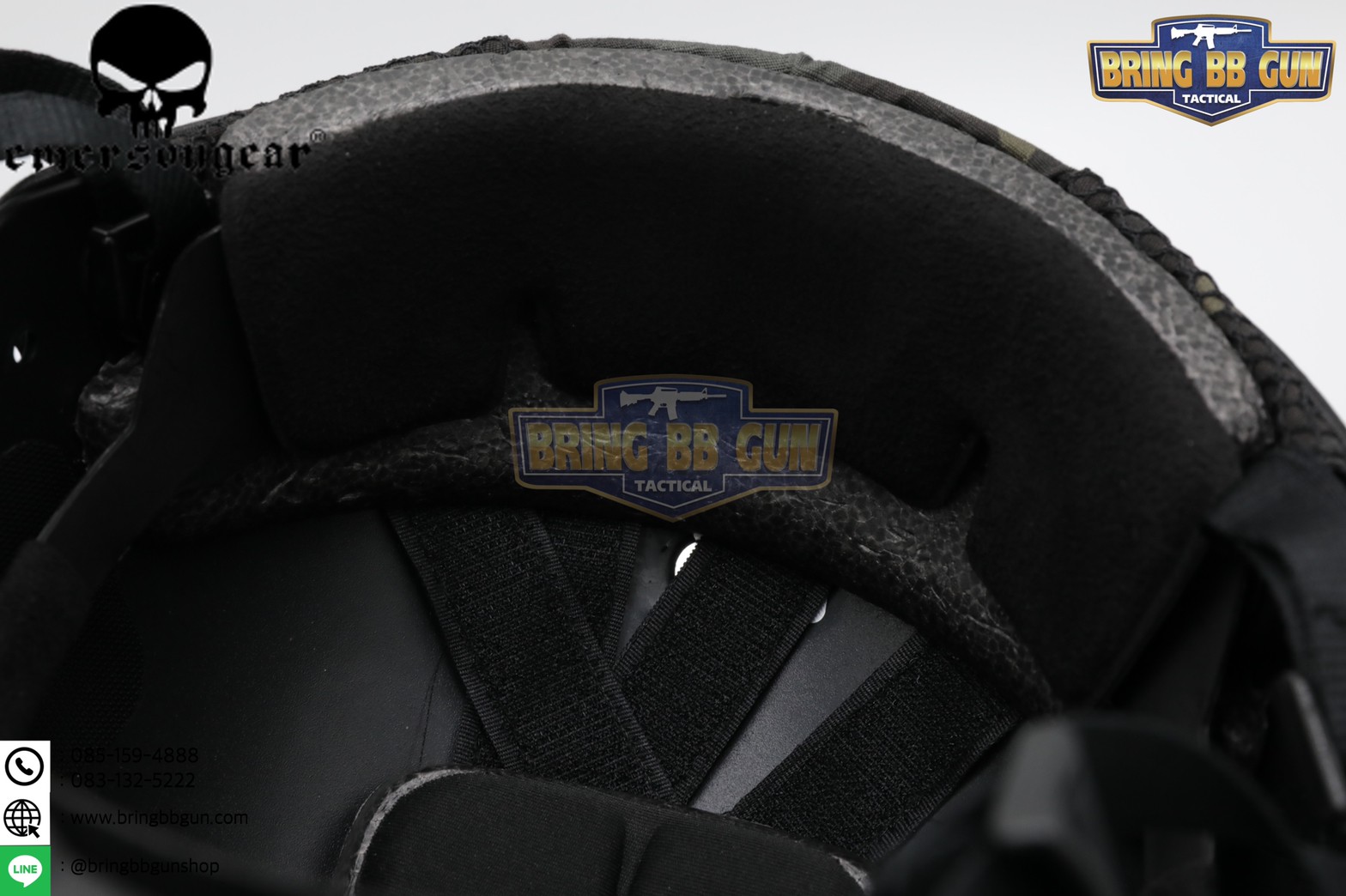 หมวก Fast ยี่ห้อ Emerson + ผ้าคลุมหมวก รุ่น ปรับท้ายทอยได้ (Fast Helmet MH type)