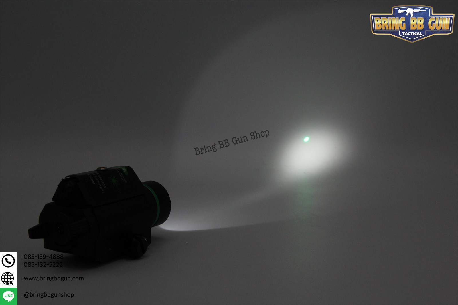 ไฟฉาย และ เลเซอร์ (สีเขียว) ติดปืน รุ่นM6