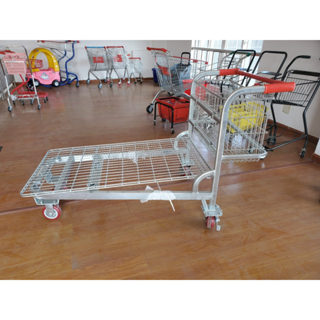 รถเข็นหนักสำหรับซุปเปอร์มาร์เก็ตรถเข็นขนาดใหญ่ รับน้ำหนัก 500 กิโลกรับ เหมือนห้างเเม็คโคร ล้อ PU สีดำ ถบรรทุกซุป