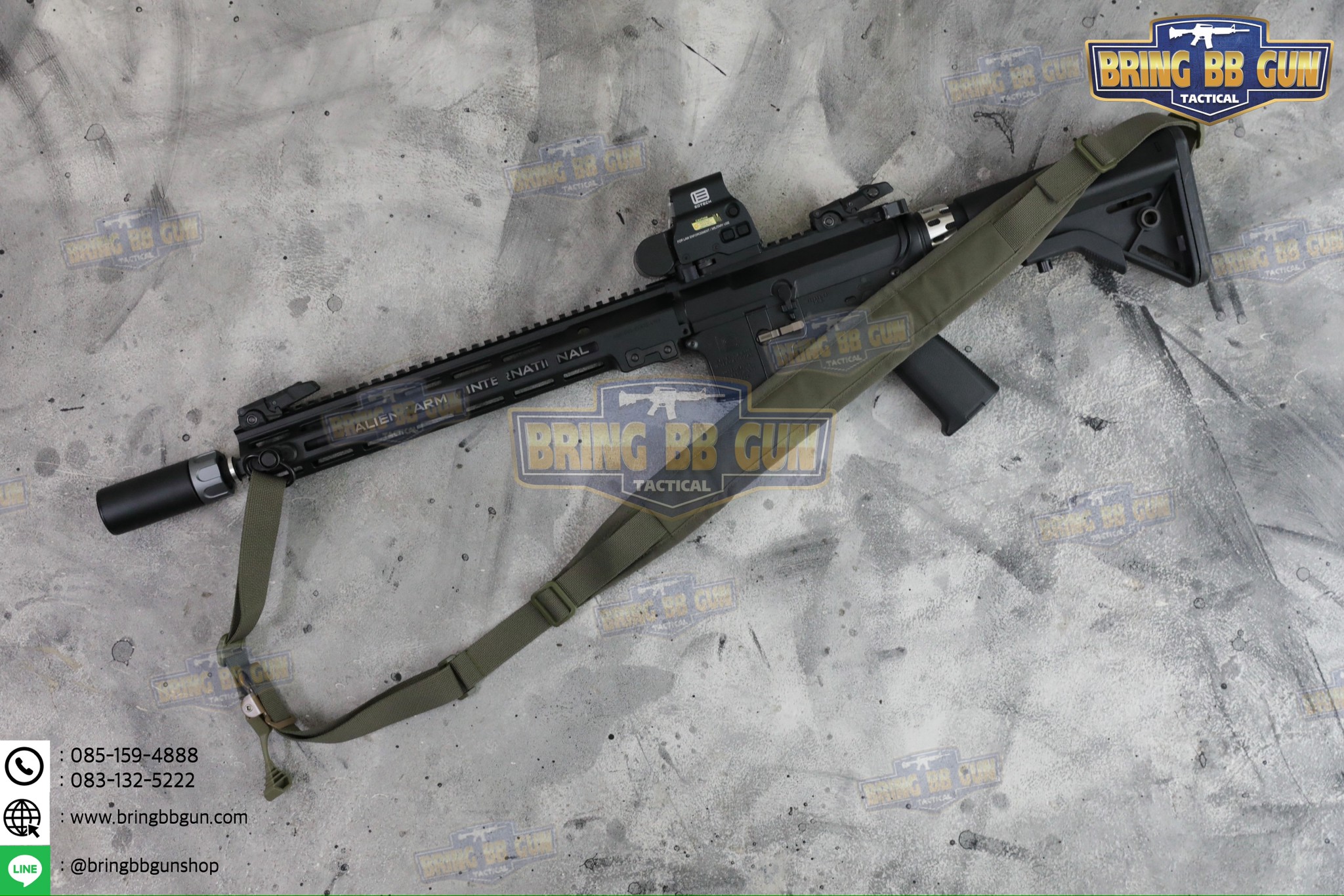 สายสะพายปืน ทรง Ferro (สายสะพายปืนยุทธวิธี 2 จุด) (Padded Sling) (The Slingster) (Adjustable dual point tactical function rope)