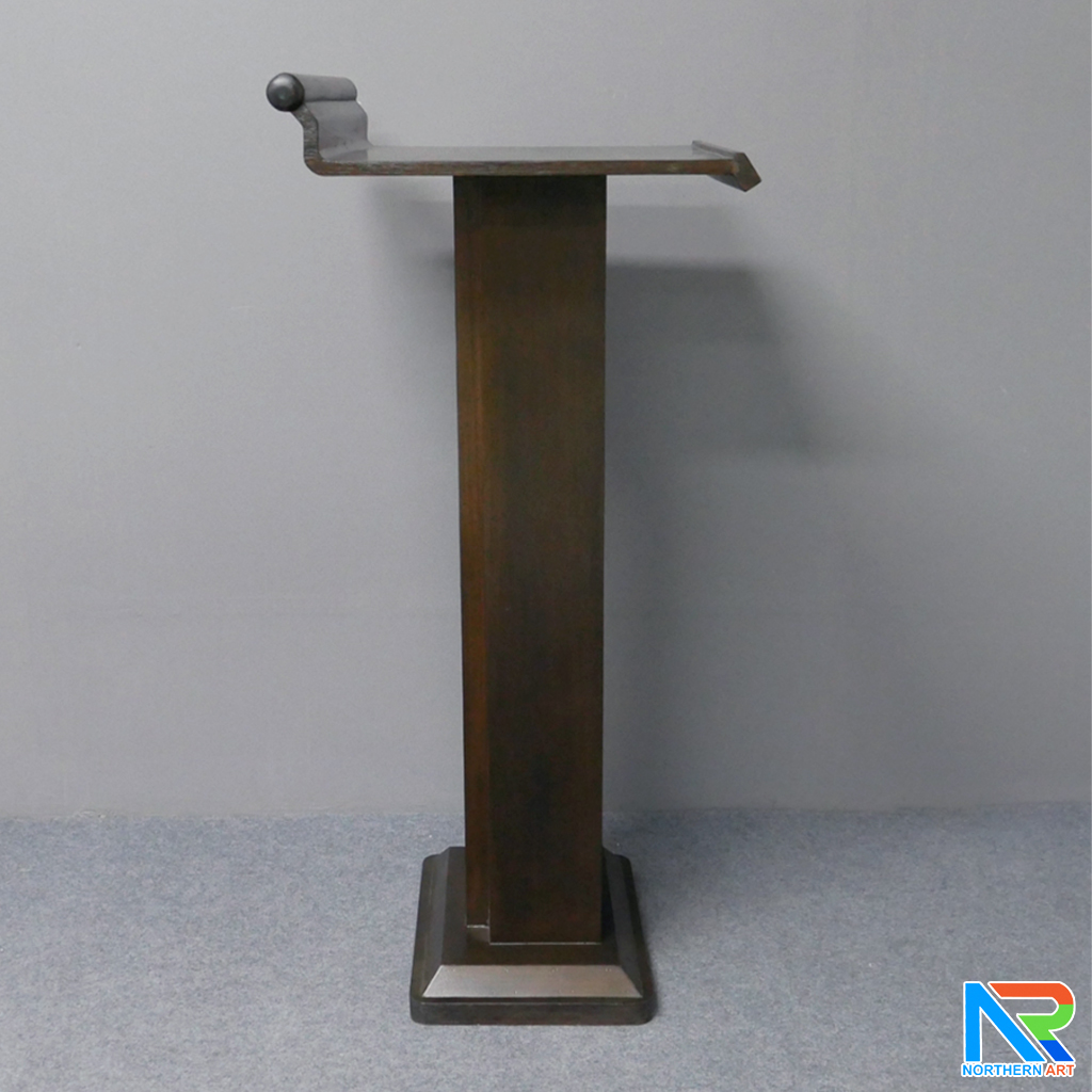 โพเดียมไม้ สีโอ๊ค ทรงโมเดิร์น TOPตรง ขนาด (W)56 x (L)48 cm. สูง 112 cm.