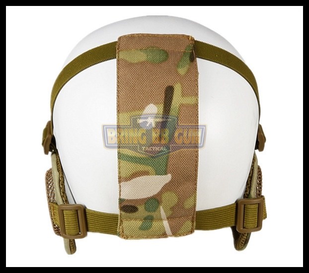 หน้ากากตะแกรงครึ่งหน้า รุ่นแก้มผ้ามีที่ปิดหู