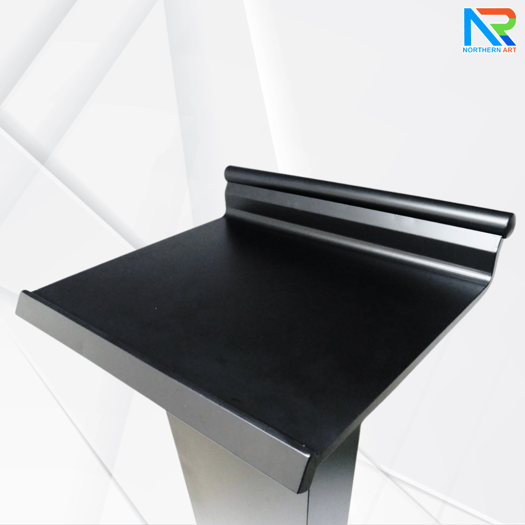 โพเดียมไม้ สีดำ ทรงโมเดิร์น TOPตรง ขนาด (W)56 x (L)43 cm. สูง 112 cm.