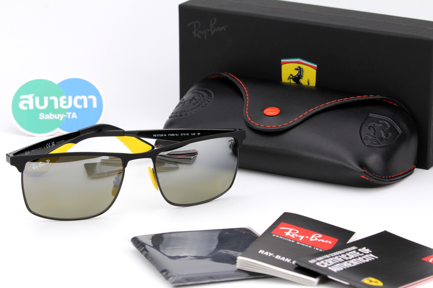 RayBan Ferrari Collection RB3726M F088/5J Polarized Lens