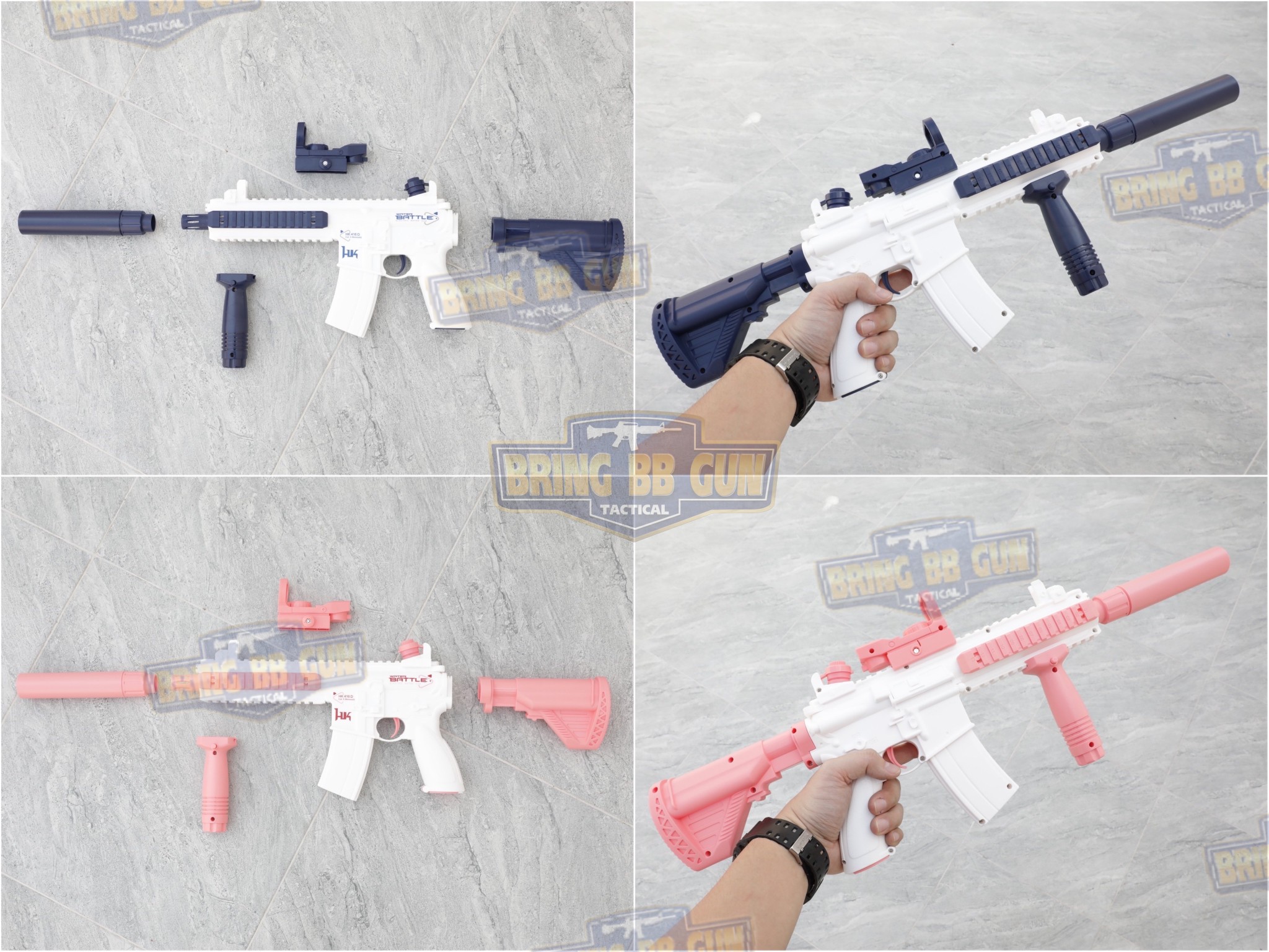 ปืนฉีดน้ำไฟฟ้า รุ่น HK416 (ปืนฉีดน้ำของเล่น) (ปืนฉีดน้ำอัตโนมัติ) (ยิงได้ต่อเนื่อง)