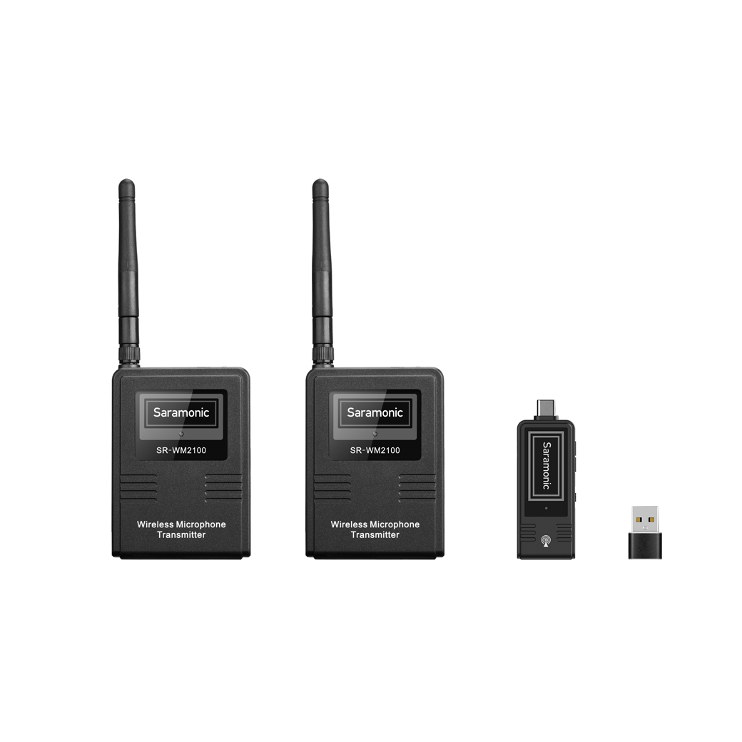 Saramonic SR-WM2100 U2 ไมโครโฟนไร้สาย คลื่น 2.4 GHz 2ตัวส่ง และ 1 ตัวรับ
