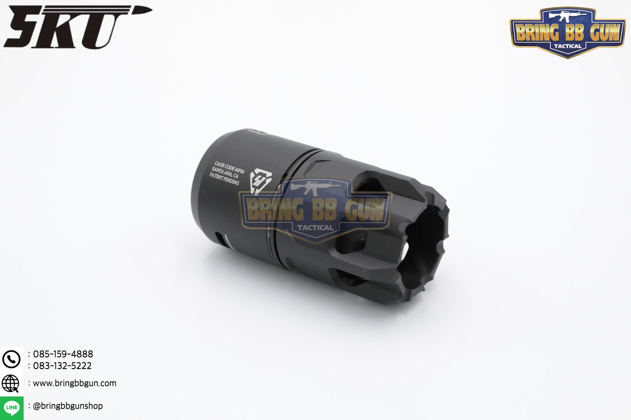 หัวคอม+ปลอกลดแสง Strike Industries ทรง Oppressor ยี่ห้อ 5KU (5KU Strike Industries Oppressor (Blast Shield) with King Comp Flash Hider) (Oppressor + King Comp Flash Hider)