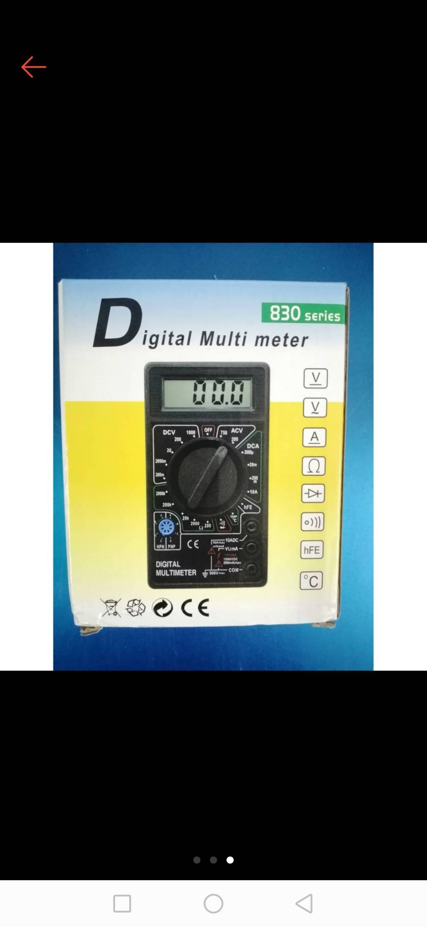 0000132 มัลติมิเตอร์ DT-830B ดิจิตอล เครื่องวัด โวลท์ แอมป์ AC DC มิเตอร์ โอห์ม ไดโอด ไตรโอด ทรานซิสเตอร์