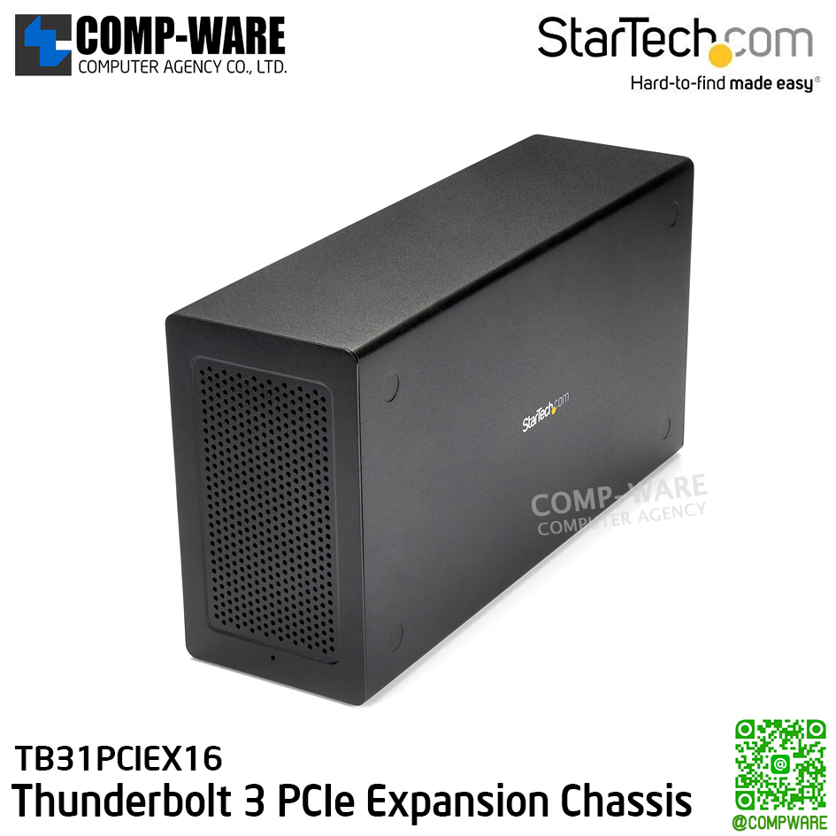 StarTech Thunderbolt 3 PCIe Expansion Chassis with DisplayPort - PCIe x16 / 2-Port Thunderbolt 3 USB 3.1 USB-C Thunderbolt 3 Hub / AC Adapter Powered / 280 x 142 x 82mm / TB31PCIEX16