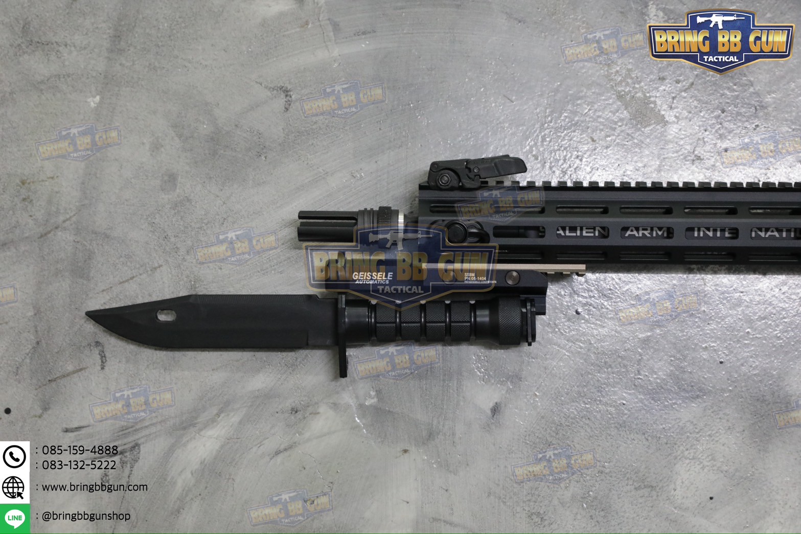 ขาเสริมสำหรับติดมีดปลายปืน ทรง Geissele (Super Stabby Bayonet Mount) (SSBM) (ใช้ได้กับชุดหน้าระบบราง Picatinny (ราง 20mm.) เท่านั้น)