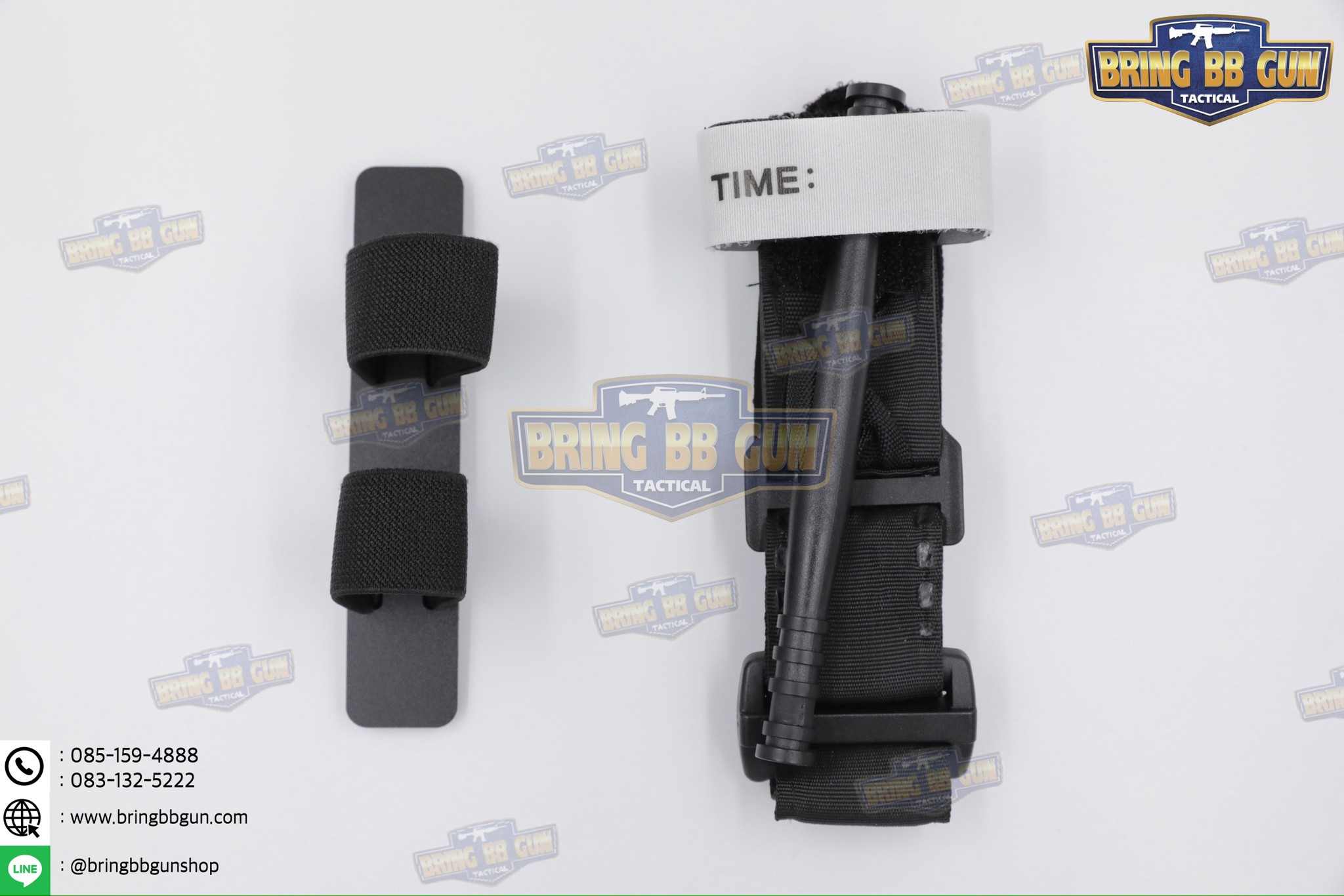 สายรัดเก็บทูนิเก้ แบบMolle ติดเข็มขัดยุทธวิธี/เสื้อเวส ยางยืด(สำหรับเก็บทูนิเก้) แบบMolle ติดเข็มขัดยุทธวิธี/เสื้อเวส สายรัดจัดเก็บอุปกรณ์ทูนิเก้ แบบMolle (Belt Mounted Elastic Tourniquet) (Elastic TQ Holder) (Tourniquet Holder)