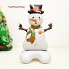 ลูกโป่งฟอยล์ snowman ผ้าพันคอเขียวแดงตั้งพื้น
