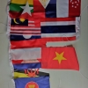 ธงอาเซียนทำจากผ้าเย็บติดเชือก ติดเชือกจำนวน11ผืน