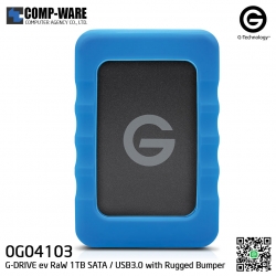 G-Technology G-DRIVE ev RaW 1TB 5400RPM SATA / USB3.0 Portable Hard Drive with Rugged Bumper - 0G04103