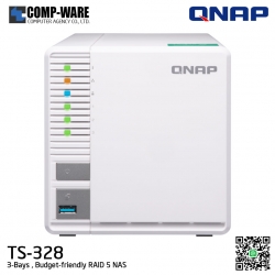 QNAP NAS (3-Bay) TS-328 (2GB DDR4 RAM) ARM Quad-core , No HDD