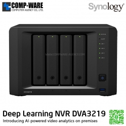 Synology deep learning NVR DVA3219 (4GB DDR4 RAM up to 32GB) Intel Atom C3538 Quad Core , NVIDIA GeForce GTX1050Ti , No HDD