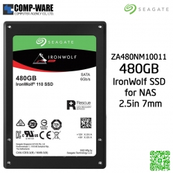 Seagate IronWolf SSD 480GB, 2.5" SATA, Read 560 Mb/s Write 535 Mb/s, 5 Year Warranty - ZA480NM10011