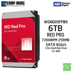 WD Red PRO 6TB NAS Hard Disk Drive - 7200RPM SATA 6Gb/s 256MB Cache 3.5Inch - WD6005FFBX
