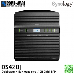 Synology DiskStation (4-Bay) DS420J (1GB DDR4 RAM) Realtek Quad-Core, No HDD