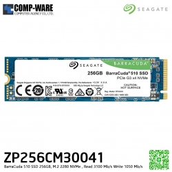 Seagate BarraCuda 510 SSD 256GB, M.2 2280 PCIe G3 x4, NVMe 1.3 3D TLC , Read 3100 Mb/s Write 1050 Mb/s, 5 Year Warranty - ZP256CM30041