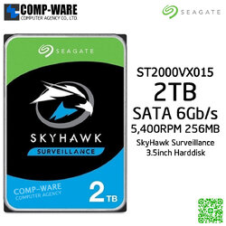 Seagate 2TB SkyHawk Surveillance SATA 6Gb/s 5400RPM 256MB Cache 3.5-Inch Internal Drive ST2000VX015