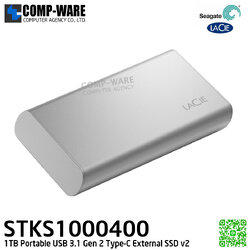 Seagate LaCie 1TB Portable USB 3.1 Gen 2 Type-C External SSD v2 - STKS1000400 // MOQ = 8 unit // By order 60-90 Days