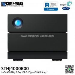 Seagate LaCie 2BIG RAID 4TB 2-Bay USB 3.1 Gen2 Type-C RAID Array With Rescue Data Recovery Service - STHJ4000800