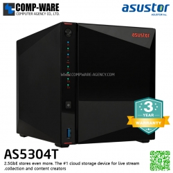 Asustor (4-Bay) AS5304T Intel Celeron J4105 Quad-Core 1.5 GHz (burst up 2.5GHz) Processor ,4GB DDR4-2400, 2.5GbE x 2, Do more with 2.5GbE. The cloud storage device for enthusiasts