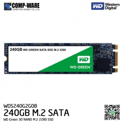 WD SSD Green 240GB M.2 2280 SATA 6Gb/s 3D NAND Solid State Drive - WDS240G2G0B - 3Y Warranty