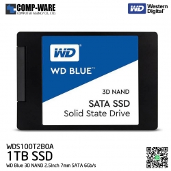 WD Blue 3D NAND 1TB PC SSD - SATA 6Gb/s 2.5Inch 7mm Solid State Drive - WDS100T2B0A