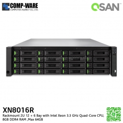 QSAN (16 Bays) XCubeNAS XN8016R (8GB RAM) Rackmount 3U NAS Storage , No HDD