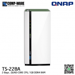 QNAP NAS (2-Bay) TS-228A (1GB DDR4 RAM) , no HDD // สินค้า EOL หมดแล้วหมดเลย กรุณาสอบถามสถานะสินค้าล่าสุดก่อนสั่งซื้อค่ะ