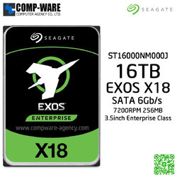 Seagate Exos X18 16TB 7200RPM 256MB SATA 6Gb/s 512E/4KN NO ENCRYPTION 3.5-Inch Enterprise Class Internal Drive ST16000NM000J