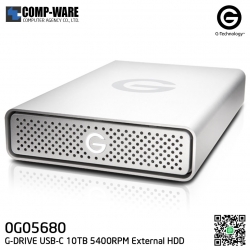 G-Technology G-DRIVE USB-C 10TB 5400RPM External Hard Drive Silver - 0G05680