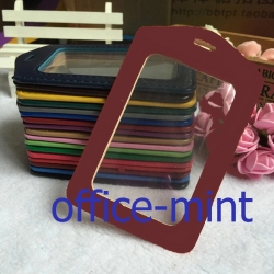 ป้ายชื่อพนักงานและบัตรพนักงานคล้องคอ หนัง S36 สีน้ำตาล