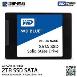 WD Blue 3D NAND 2TB PC SSD - SATA 6Gb/s 2.5Inch 7mm Solid State Drive - WDS200T2B0A