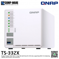 QNAP NAS (3-Bay) TS-332X (2GB RAM up to 16GB) , No HDD